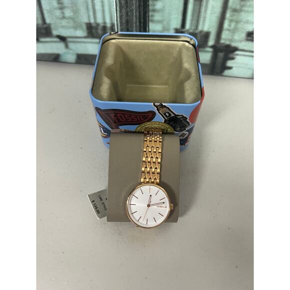 Fossil BQ3463 Hutton Women 34mm Rose Gold Steel White Dial Quartz 50M Watch main image 4